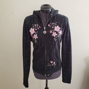 Sessions Flower Black Zipup Hoodie